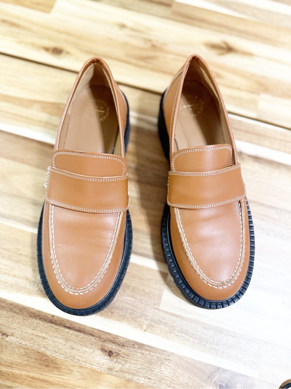 ATP Atelier Arechi Platform Brown Brandy Lug Sole Chunky Italian Leather Loafer - Picture 3 of 10